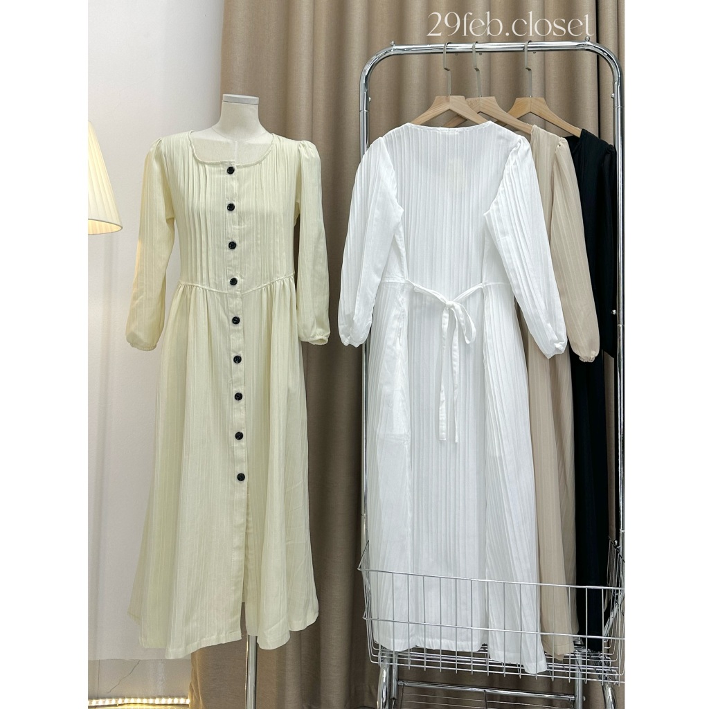 Váy Xinh Babydoll Xếp Ly 29feb.closet Dài Tay Dáng Suông Xòe Nhẹ Nhàng Nữ Tính Nhẹ Nhàng - V152