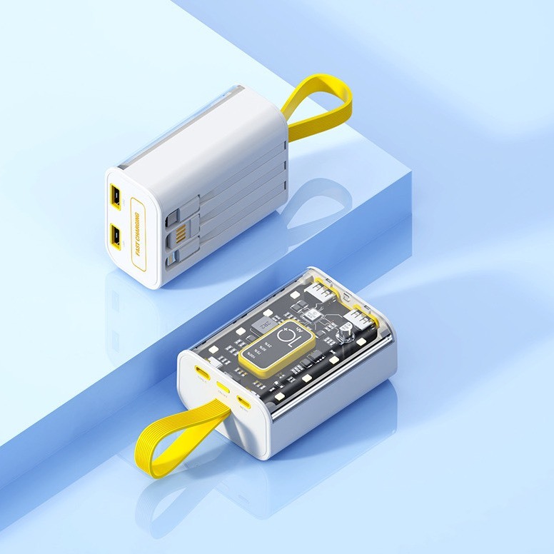 Sạc dự phòng, sạc dự phòng 10000mah sạc nhanh màn hình Led tích hợp 3 đầu cáp sạc