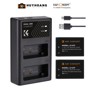 Combo 2 Pin Và Sạc Đôi K&F LP-E17 dành cho Canon EOS R8 R50 EOS RP 750d 760d Kiss X8L T6s T6i 800D Canon EOS M3
