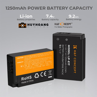 Pin K&F Cho Canon LP-E17 EOS R8 R50 RP,...