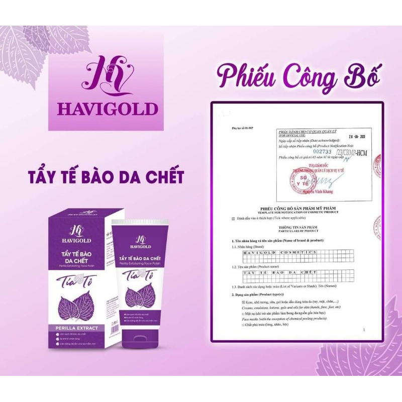 Tẩy tế bào chết tip Tía Tô Havigold 220g