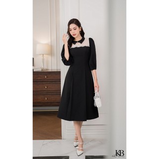 Đầm cổ khuyên V ,phối tơ nước KB CHOOSE TO SHINE DL2230