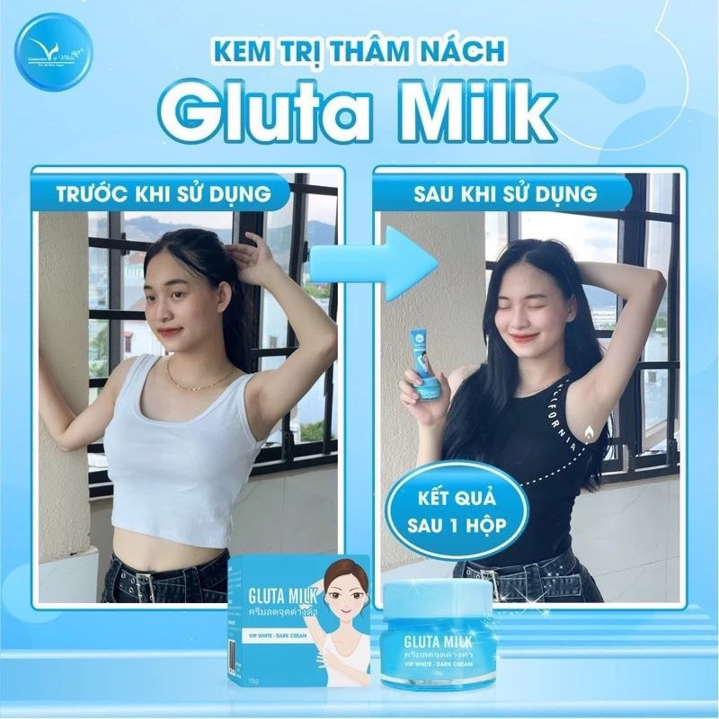 [Chính Hãng] Kem Thâm Nách Gluta Milk Thái Lan (MUA 1 TẶNG 1) Kem khử thâm nách các vùng da thâm sạm