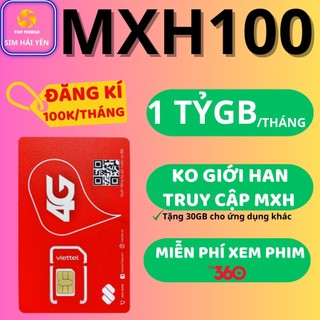 Sim 4g viettel tốc độ cao gói mxh100, mxh120 - data 1 tỷ gb, sim không giới hạn dung lượng,tặng que chọc sim