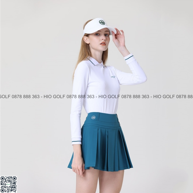 Set áo golf nữ, váy golf xếp ly Azureway  dài tay – CH520
