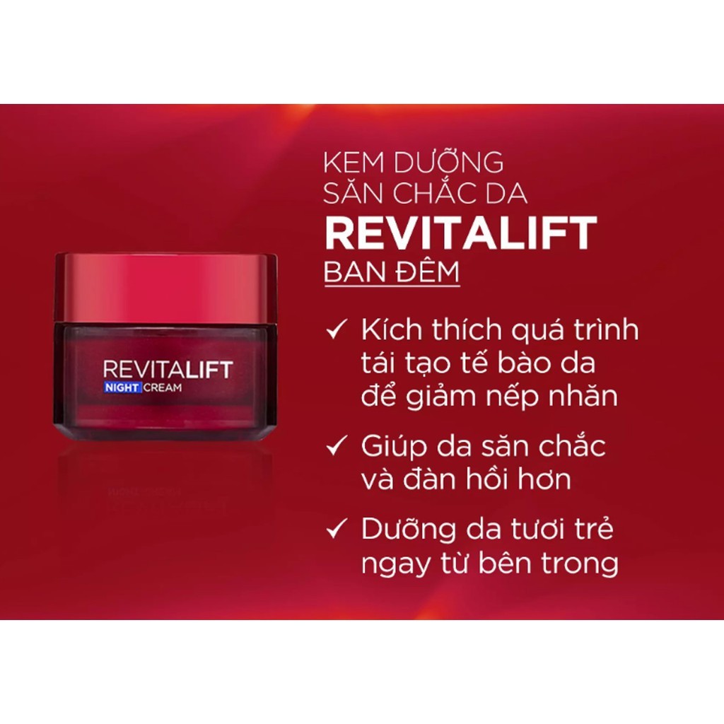 Kem dưỡng săn chắc da và giảm nếp nhăn L'Oreal Paris Revitalift ban đêm 50ml  | HEYCOS