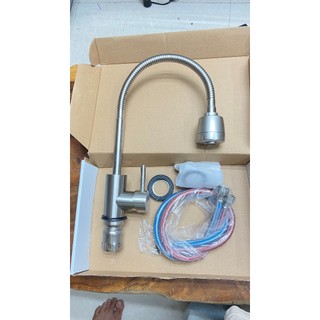 Vòi rửa chén bát nóng lạnh inox 304 cần bẻ lò xò