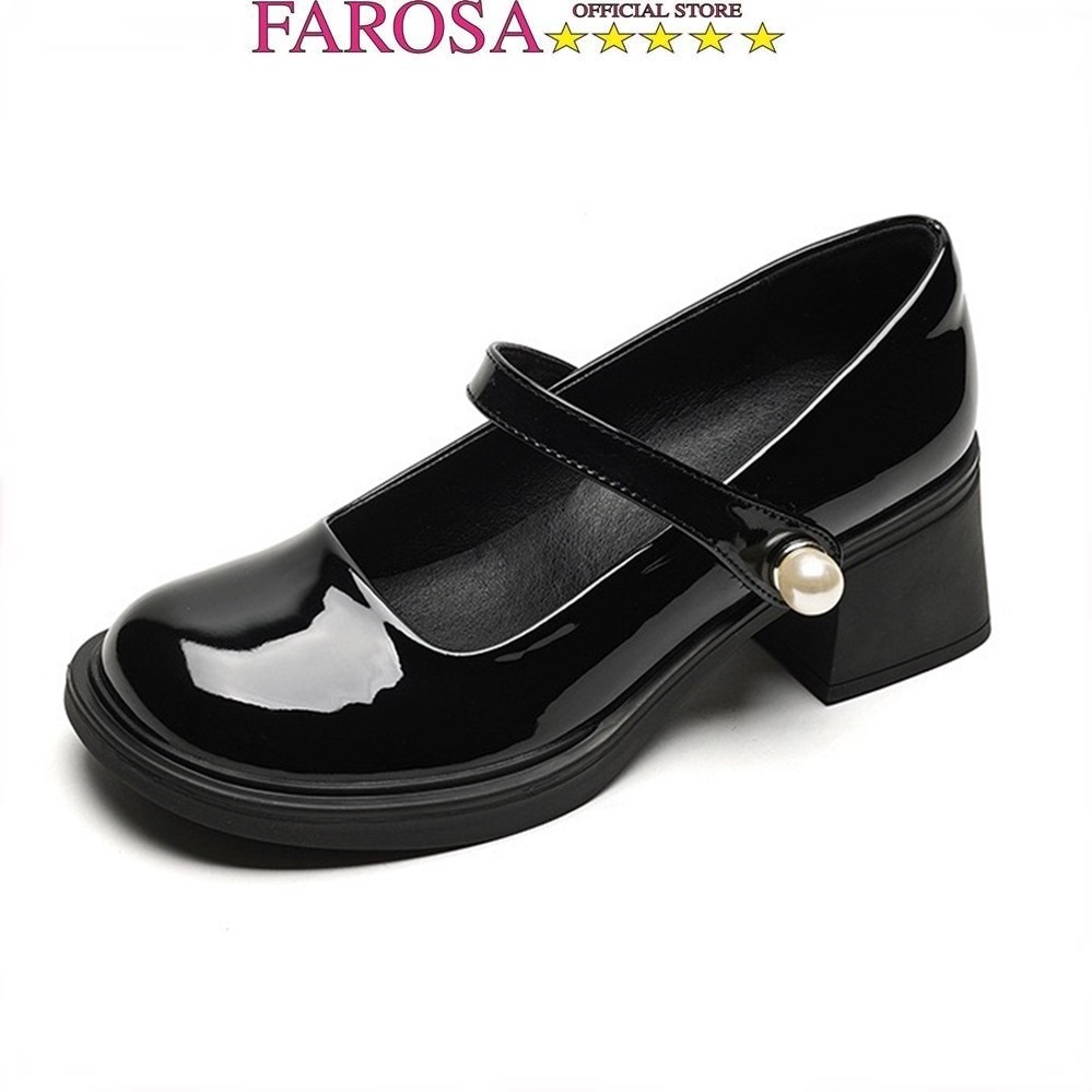 Giày Lolita Nữ Quai hạt ngọc Ngọc  FAROSA - V68 (đặt lùi 1 sz) Giày búp bê nữ đế độn 5 phân 2 màu siêu hót