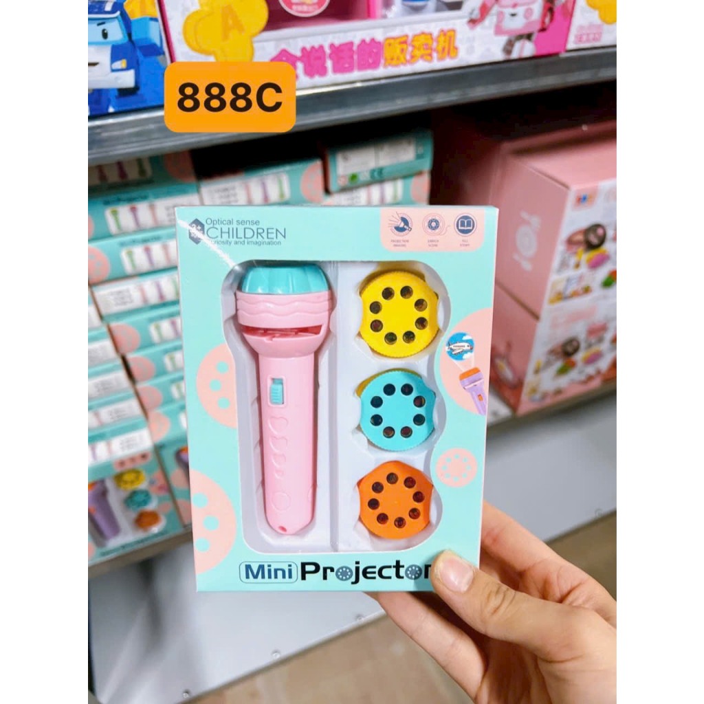 Đèn pin chiếu hình full 80 hình  động vật, giao thông, trái cây, đèn pin chiếu bóng nhiều chủ đề cho bé có hộp