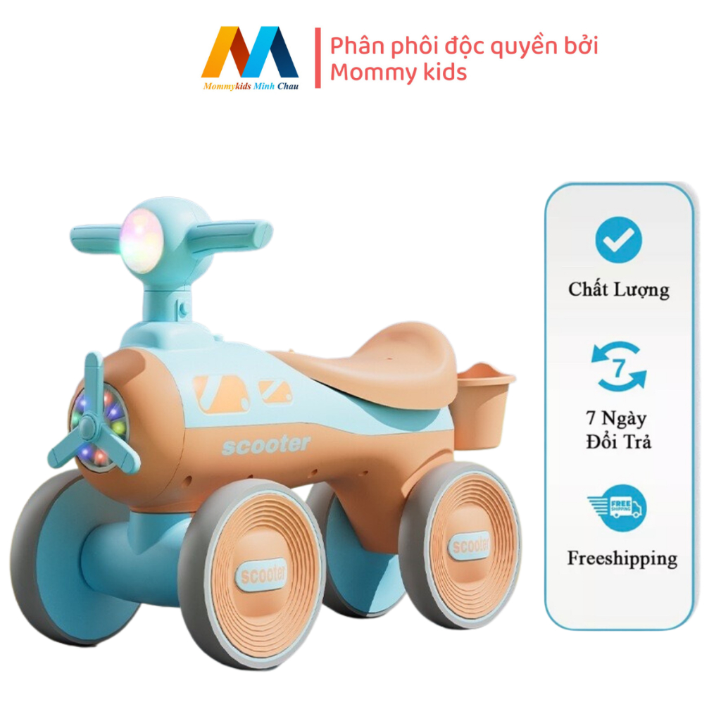 XE CHÒI CHÂN CHO BÉ  CÓ ĐÈN VÀ NHẠC TRỌNG TẢI 70KG MẪU MỚI 2023 CÓ CÁNH QUẠT PHÍA TRƯỚC MODEL 618