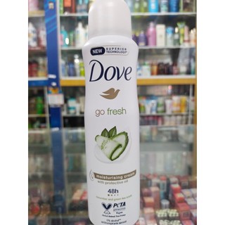 Xịt khử mùi Dove Go Fresh 150ml Hương Dưa Leo (Xanh lá)