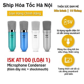 Micro ISK AT 100 Chuẩn Xịn Hàng Loại 1 - Micro Thu Âm, Live Stream, Karaoke Online, Chính Hãng Bảo Hành 12 Tháng
