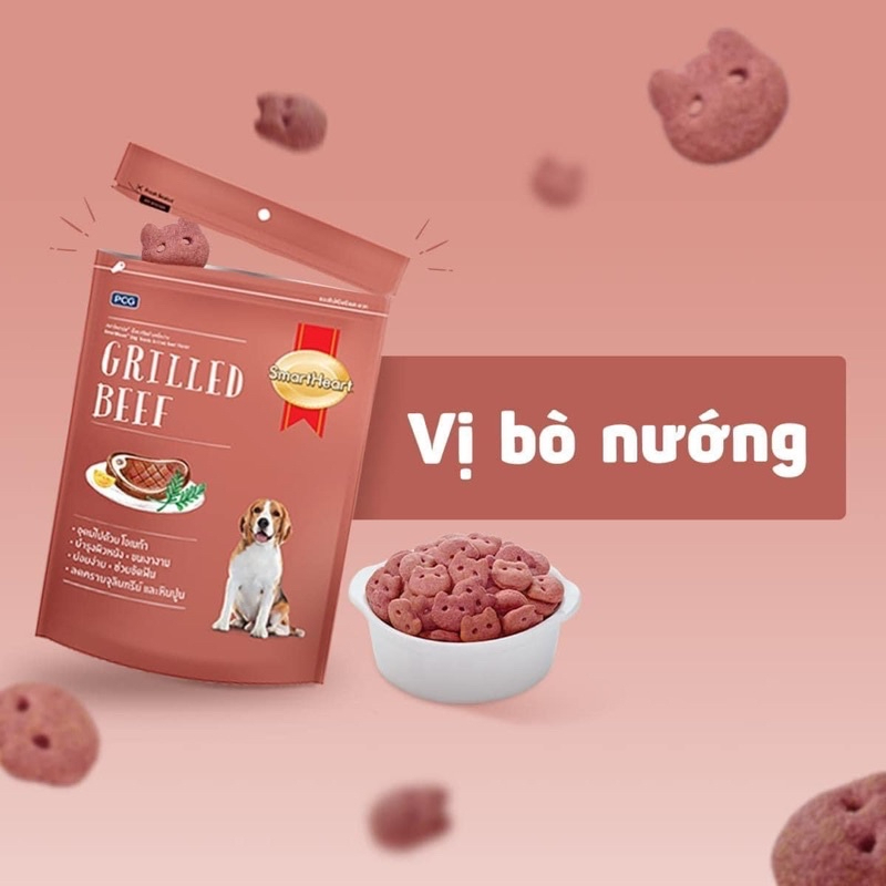 Súp Thưởng Cho Chó Smartheart - Bánh Thưởng Cho Chó À PetShop Giúp Làn Da Khỏe Mạnh, Bộ Lông Óng Mượt, Hệ Tiêu Hóa Tốt
