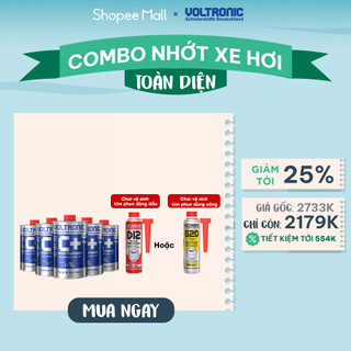 Combo 5L nhớt xe hơi toàn diện VOLTRONIC c+ blue granturismo tặng vệ sinh kim phun