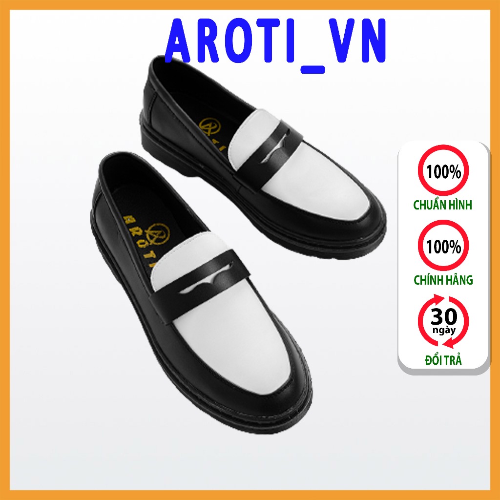 Giày Loafer Nam AROTI Dáng Lười Chất Da Đẹp Cao Cấp,Đế Khâu Chắc Chắn G608-TRANG sp13