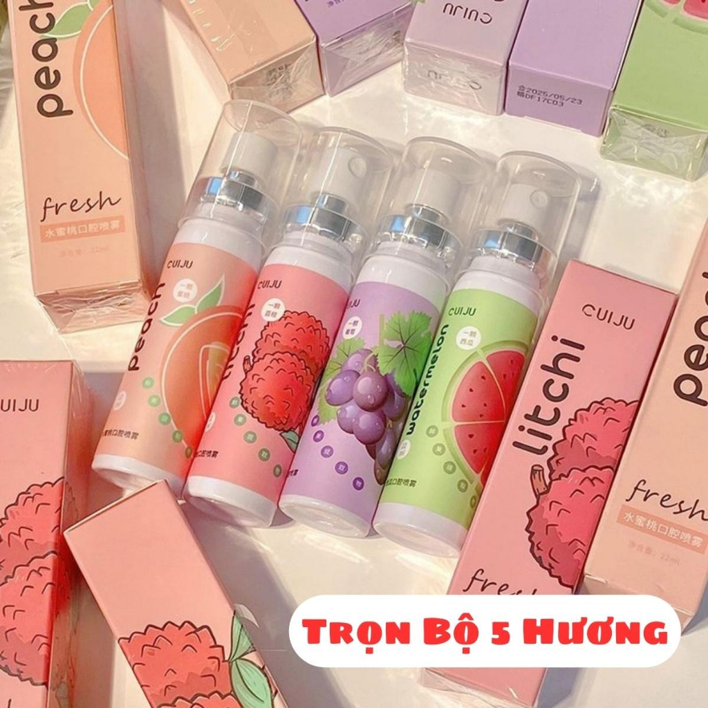 Xịt Thơm Miệng CUIJU Hoa Quả Thơm miệng sạch sẽ thơm tho Xịt thơm miệng giữ mùi lâu