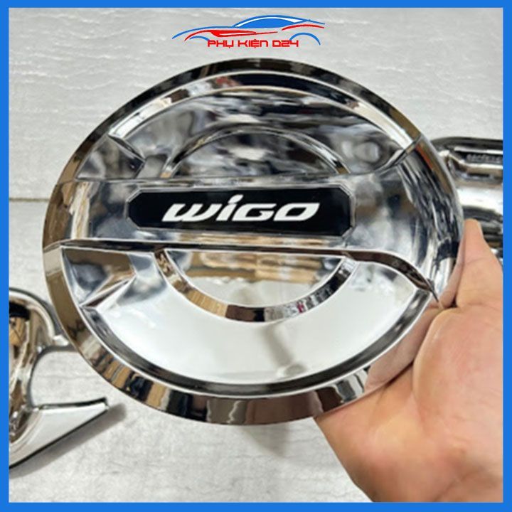 Ốp nắp bình xăng cho xe ô tô Toyota Wigo 2023-2024 mạ Crom