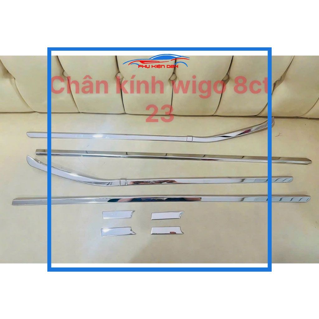 Bộ nẹp viền chân kính Inox cho xe ô tô Toyota Wigo 2023-2024