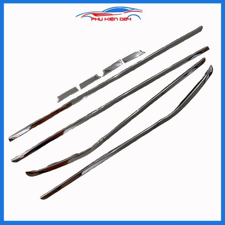 Bộ nẹp viền chân kính Inox cho xe ô tô Toyota Wigo 2023-2024