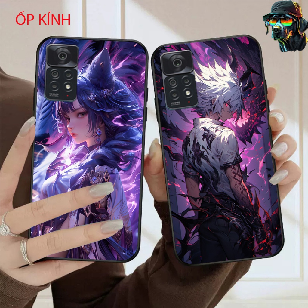 Ốp điện thoại mặt kính Xiaomi redmi note 11 pro 4g in hình game thủ anime đẹp