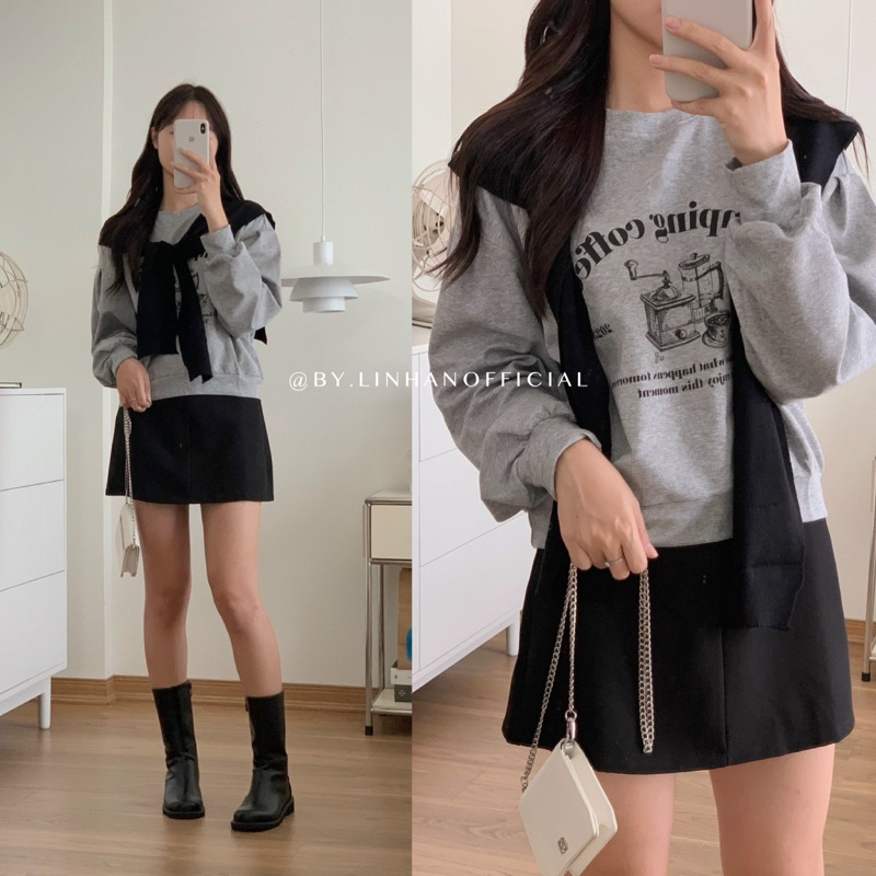 Chân váy suông chữ A kèm đai 6658 🇰🇷