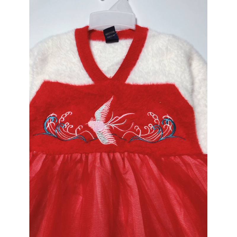 Váy len mix chân voan cho bé