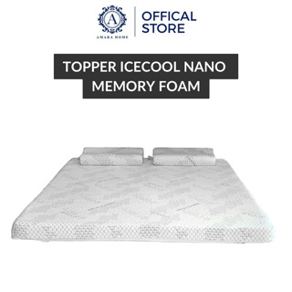 TOPPER ICECOOL NANO MEMORY FOAM 10cm AMARA HOME Cao Cấp - Đàn Hồi, Sử Dụng 4 Mùa, Nâng Đỡ Cột Sống