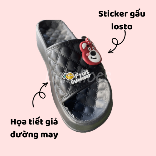 Dép gấu losto hồng Eva siêu êm nhẹ hottrend Mẫu Mới 2023