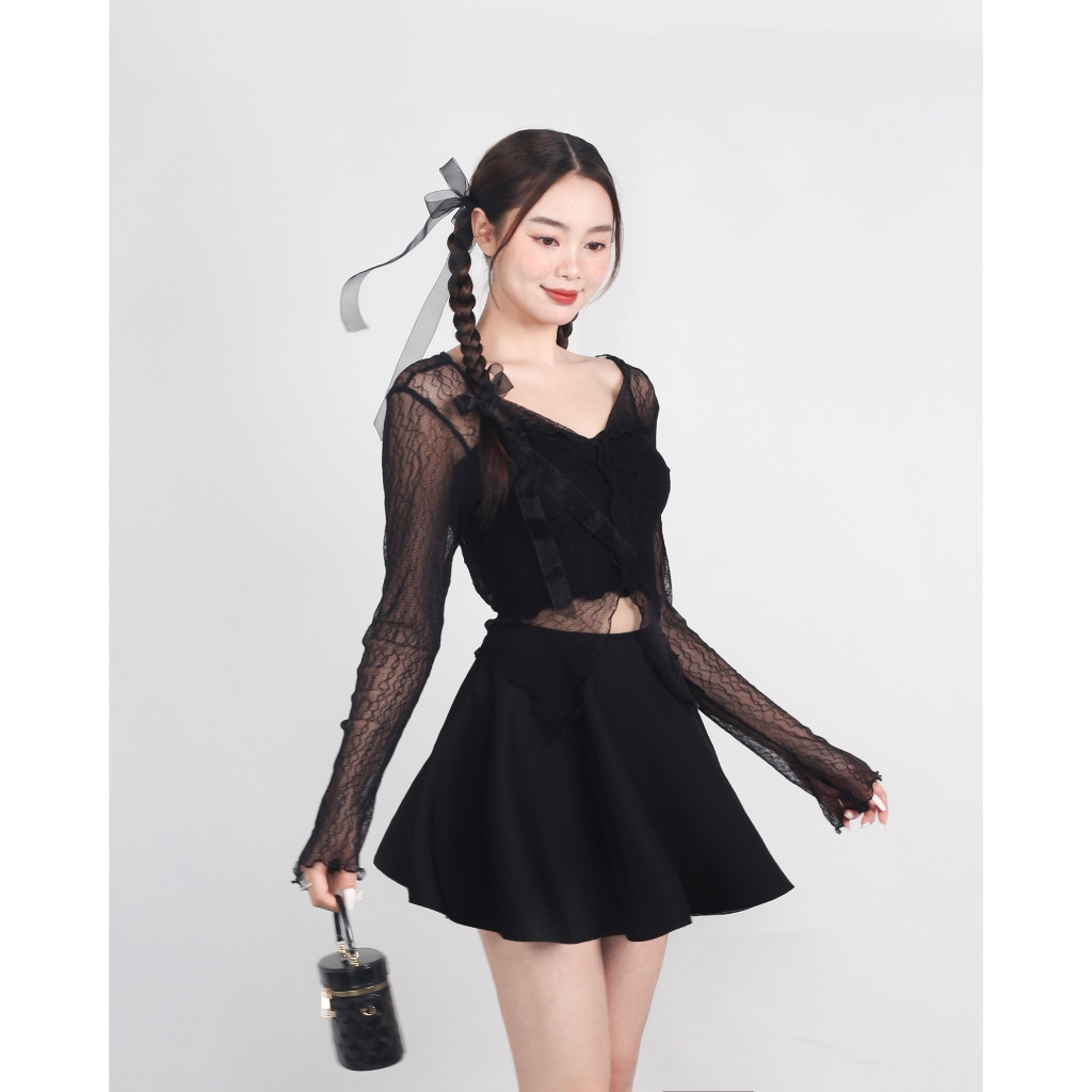 DALLA Chân váy lụa xòe