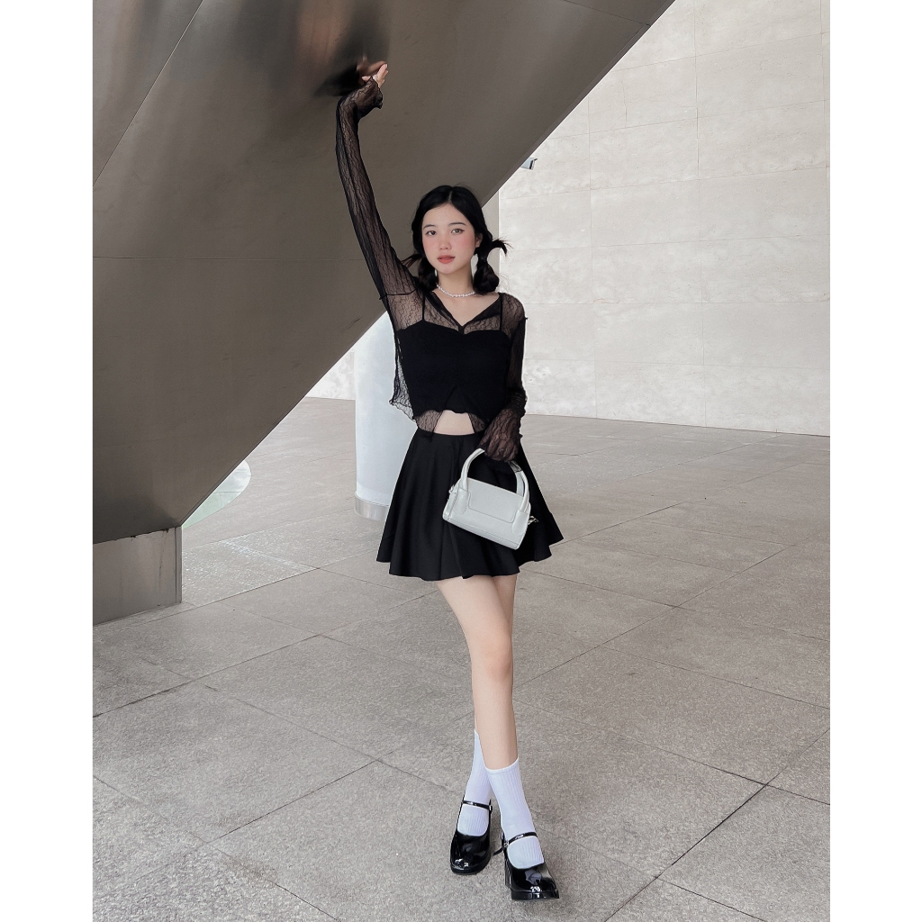 DALLA Chân váy lụa xòe