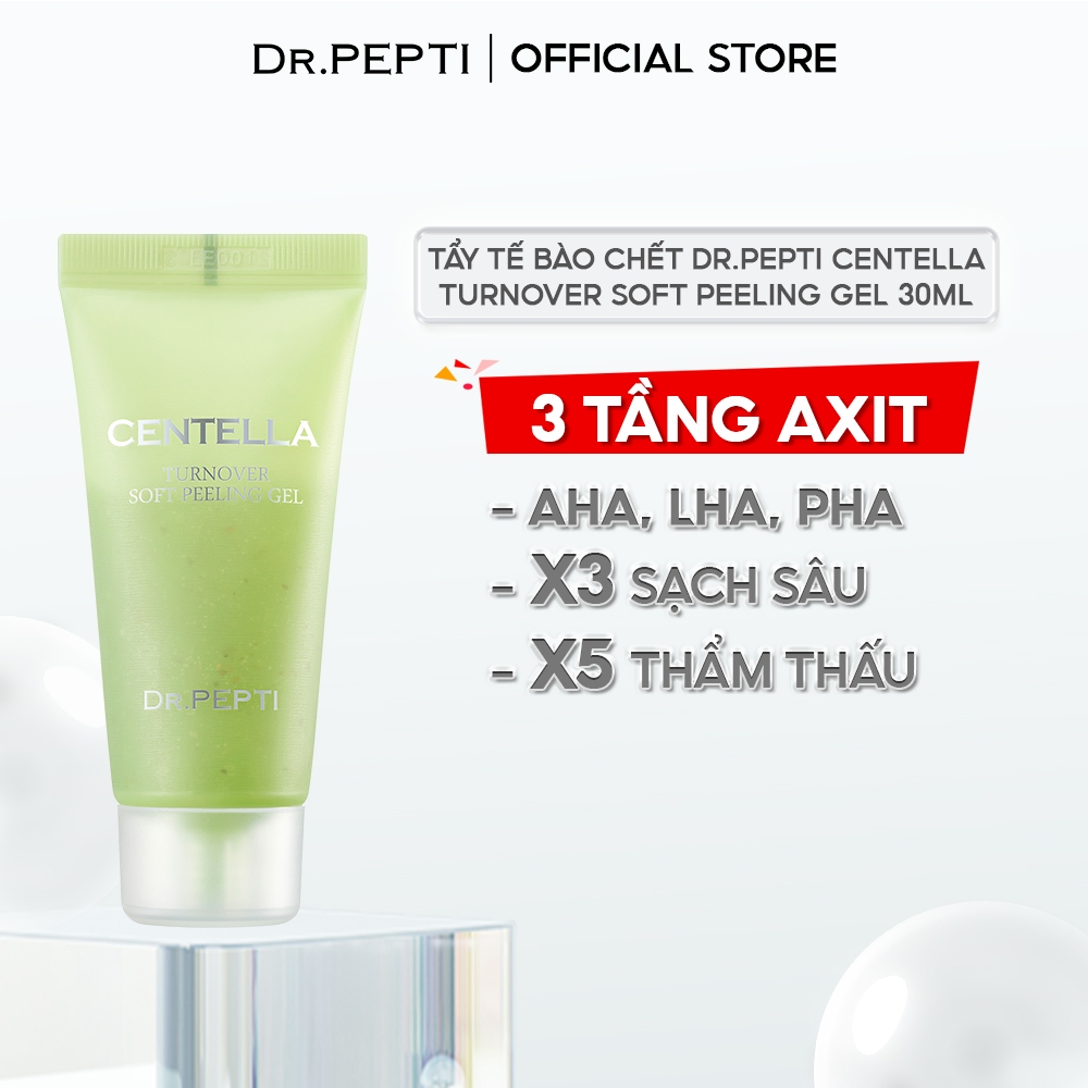 [Mã BMLT35 giảm đến 35K đơn 99K] Gel Tẩy Tế Bào Chết Chiết Xuất Rau Má Dr.Pepti Centella Turnover Soft Peeling Gel 30ml