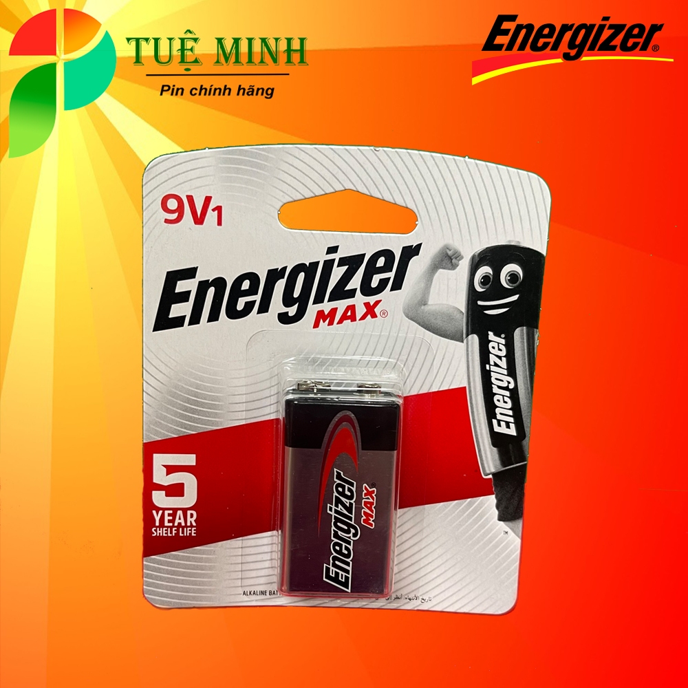 Pin 9V Energizer Alkaline, Pin Vuông alkaline 9V chinhs hãng, Pin mới, giá siêu tốt