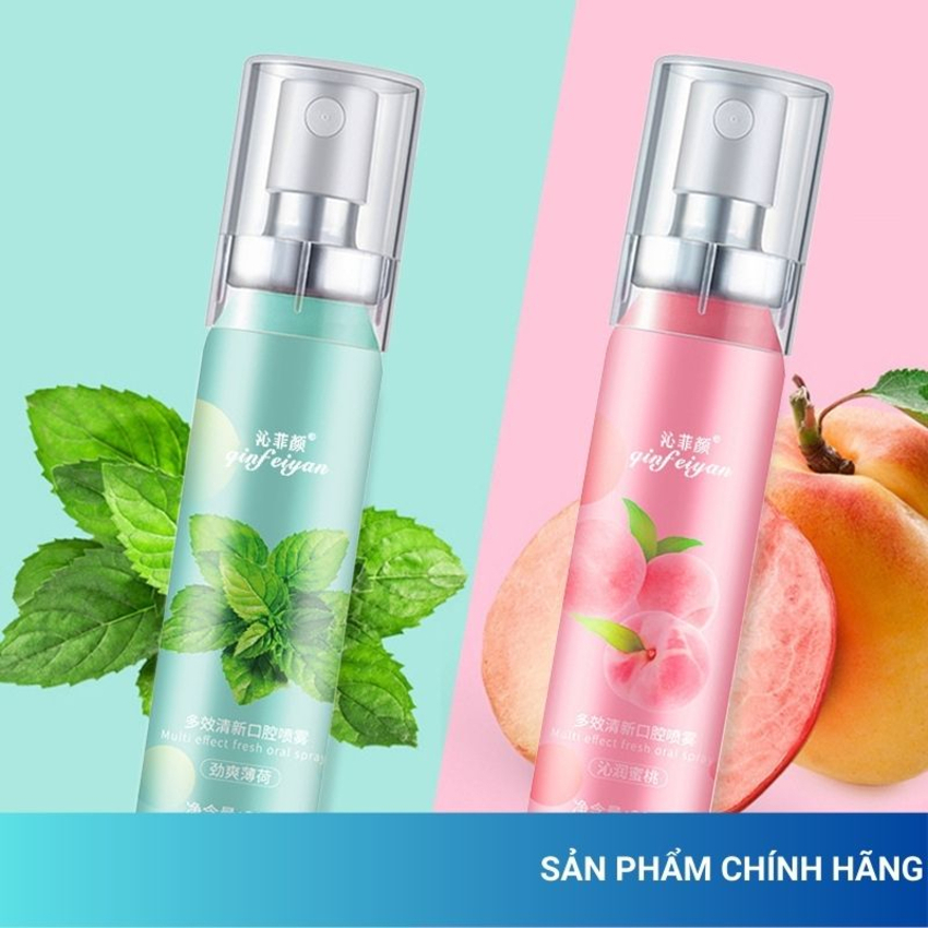 Xịt Thơm Miệng MIZIYAN Hoa Quả Thơm miệng sạch sẽ vị đào, bạc hà, cam mát dung tích 15ml NAVI
