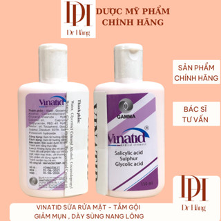 Vinatid sữa rửa mặt và tắm gội ngừa mụn ,giảm gàu ngứa ,dày sừng nang lông 150ml