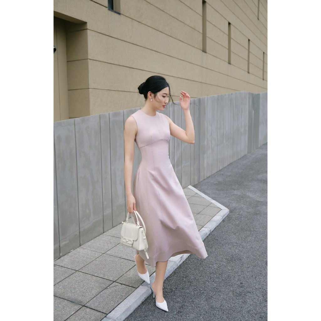 Round Neck Midi Dress