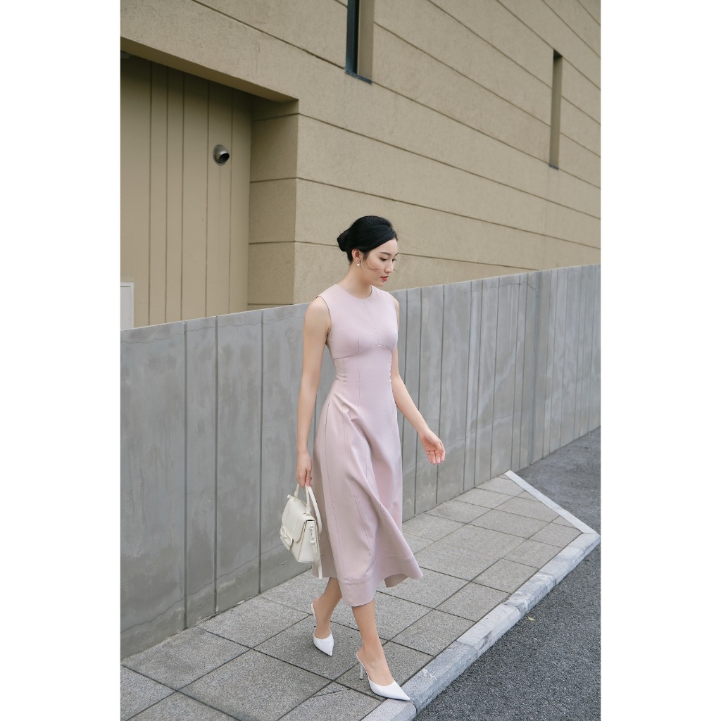 Round Neck Midi Dress