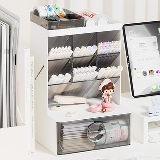 Tủ kệ đựng bút, văn phòng phẩm cao cấp nhựa trong suốt mẫu mới BQ58