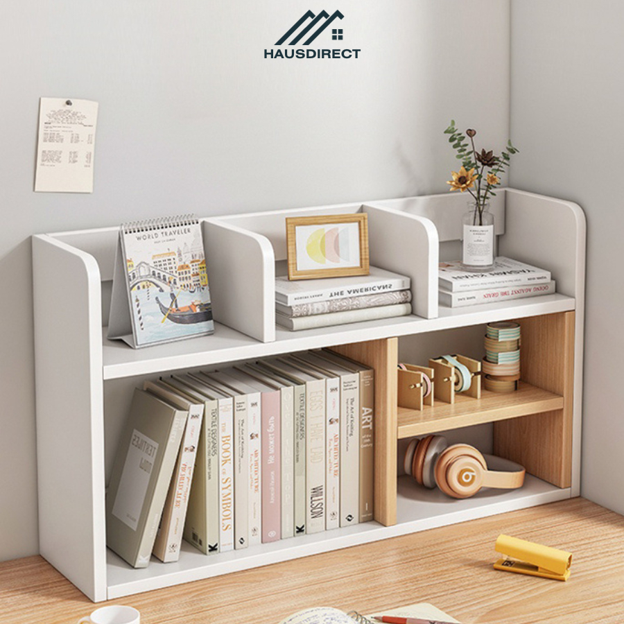 Kệ sách gỗ mini thương hiệu HAUSDIRECT để bàn phong cách hàn quốc - D08