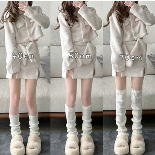 Vớ ống chân dệt kim đen trắng giữ ấm mua đông cao cấp Design By 3B phong cách tất vớ đùi Lolita dễ thương