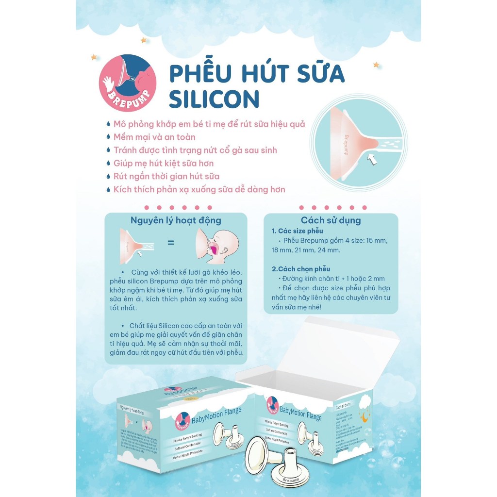 Phễu Hút Sữa Brepump Silicon Êm Ái