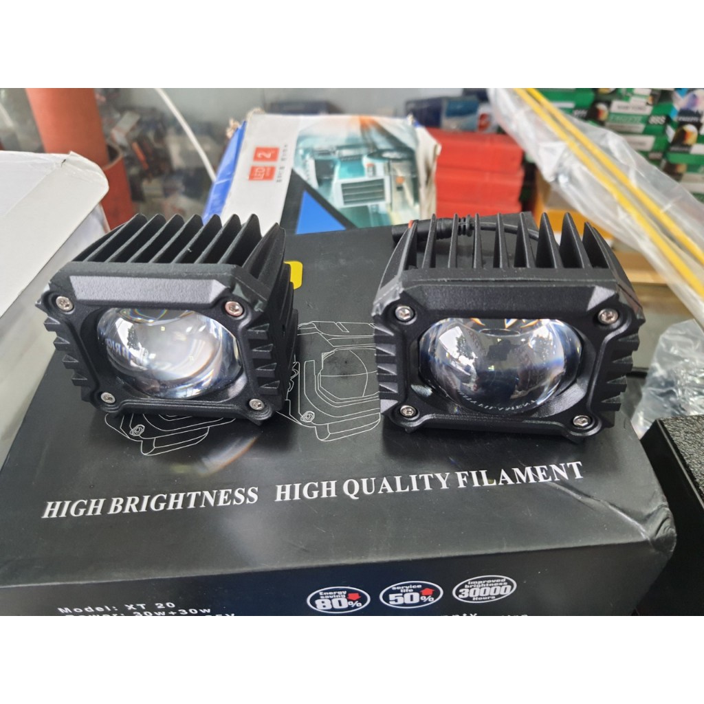 2 Đèn Bi led Vuông siêu sáng chất lượng cao 12v-80v dùng cho các dòng xe