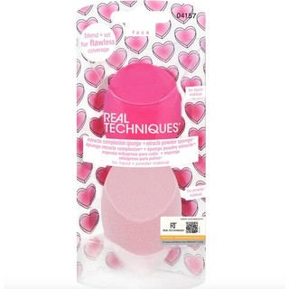 Set 2 Bông Mút Nền Và PhấnPhủ Real Techniques Miracle Complexion Sponge + Miracle Powder Sponge For Liquid + Powder Mask