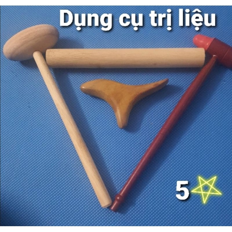 Bộ dụng cụ day gõ huyệt bàn chân, dụng cụ massage chân bằng gỗ, cây bấm huyệt