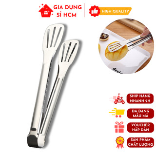 Kẹp gắp thức ăn bằng inox chịu nhiệt chống gỉ sét cao cấp, kẹp gắp thức ăn nóng, gắp đá, thịt nướng