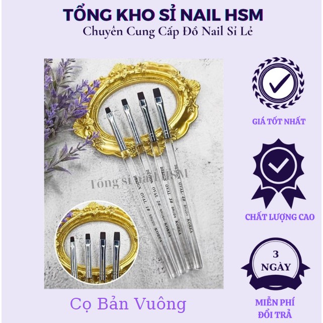 Cọ bản vuông cọ bản ngang Korea cán trong làm móng làm nail - Tổng Sỉ Nail HSM