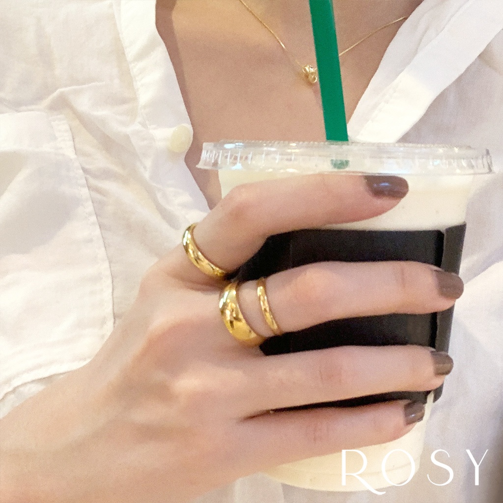 Nhẫn Titan Trơn không gỉ vàng, vàng hồng cao cấp NT01  Rosy