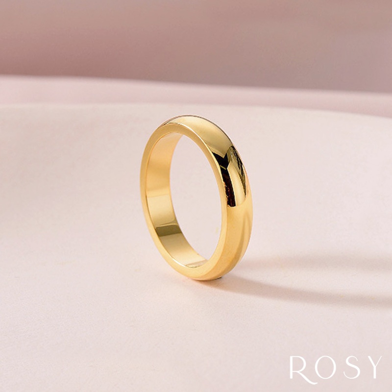 Nhẫn Titan Trơn không gỉ vàng, vàng hồng cao cấp NT01  Rosy