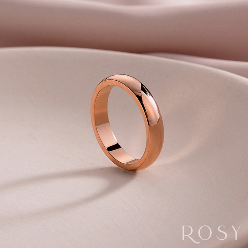Nhẫn Titan Trơn không gỉ vàng, vàng hồng cao cấp NT01  Rosy