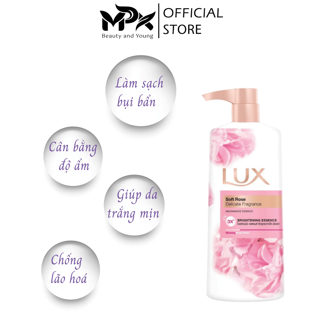 Sữa tắm Lux hương nước hoa 450ml Thái Lan - Thơm lâu dưỡng da trắng mịn và cấp ẩm - MPX