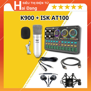 Micro Thu Âm AT100, Soundcard K900 Bluetooth, Tặng Tai Nghe AKG - Đầy Đủ Dây Lievestream
